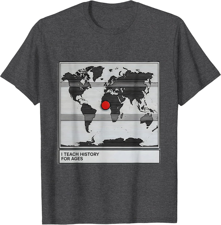 Men's I Teach History For Ages Funny History Teacher Classroom T-Shirt - Dark Heather Grey