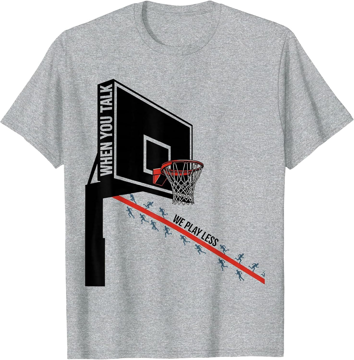 Men's When You Talk, We Play Less Funny PE Teacher Back To School T-Shirt - Heather Grey