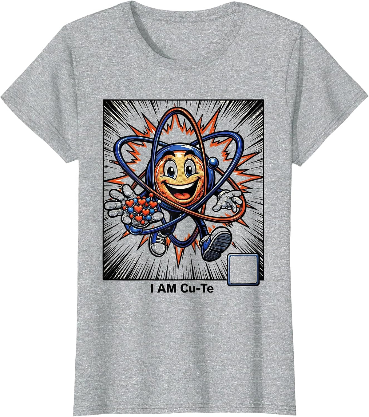 I Am Cu-Te Funny Chemistry Science Teacher Gift T-Shirt - Heather Grey