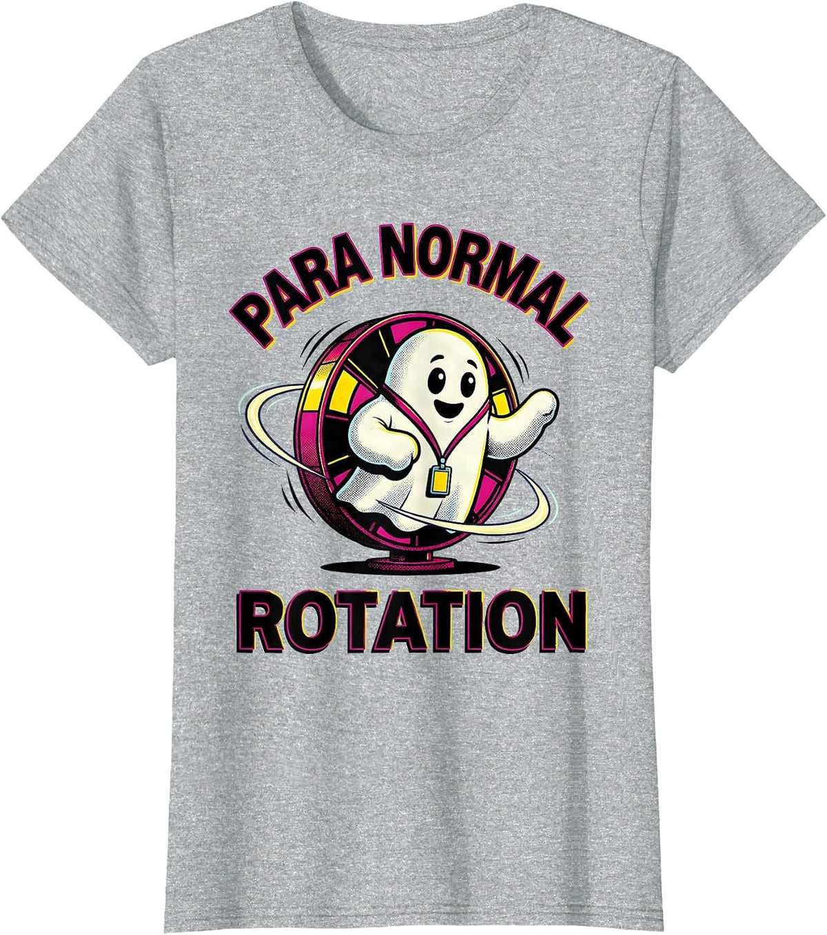 Para Normal Rotation Pop Art Ghost Paraprofessional T-Shirt - Heather Grey