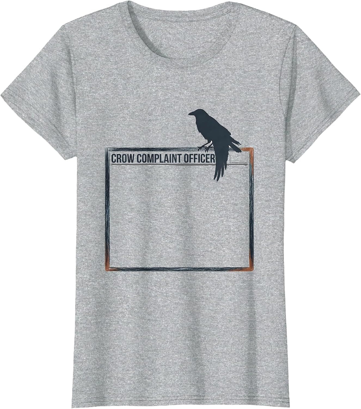Crow Complaint Officer Dark Humor Gothic Bird Lover Novelty T-Shirt - Heather Grey