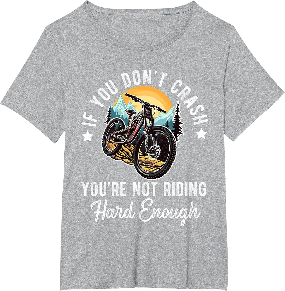 Mountain Bike for Mens Boys Womens Funny MTB Biking Lover T-Shirt - Heather Grey