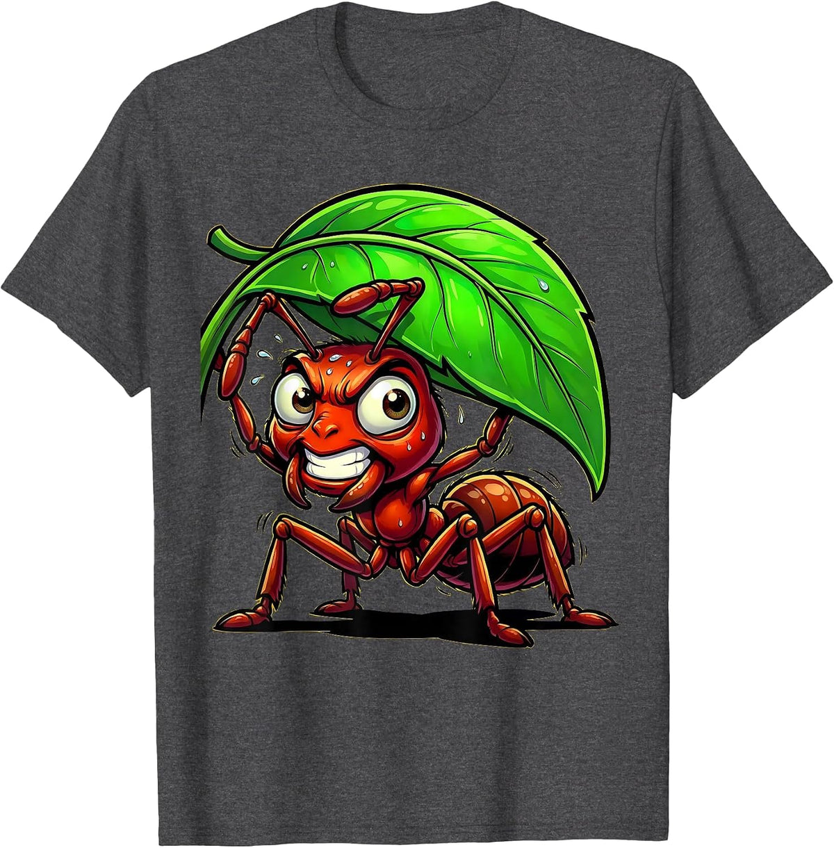 Play Is Learning Ant Carrying Leaf Teacher Gift T-Shirt - Dark Heather Grey