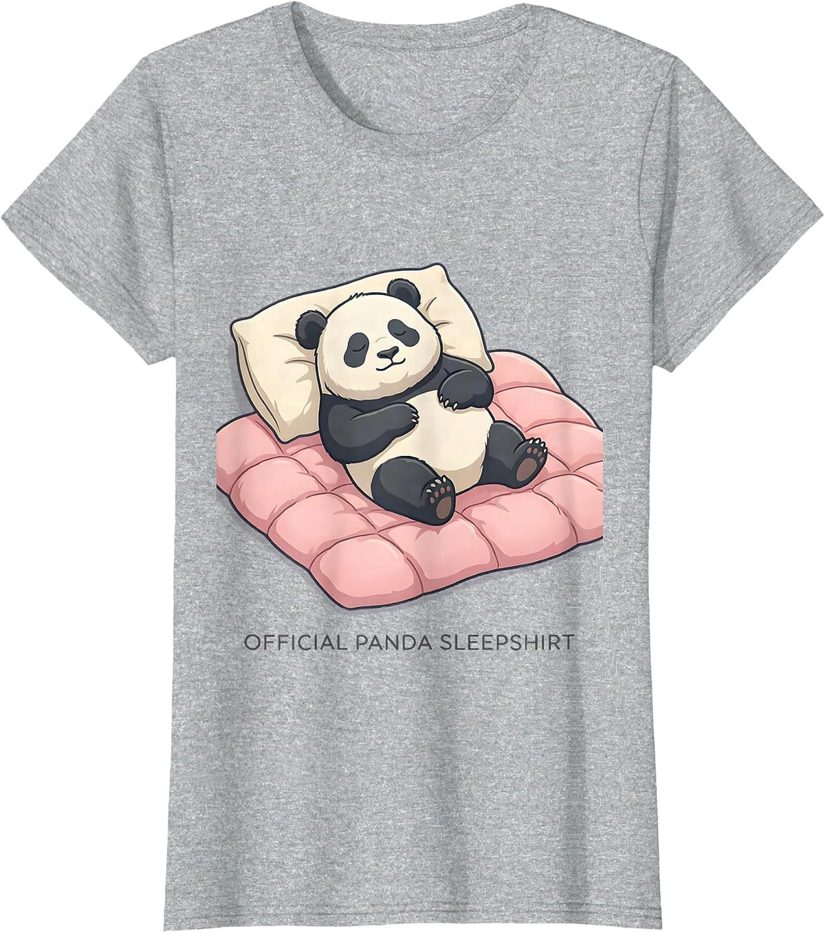 Official Panda Sleepshirt Cute Kawaii Animal Lover Pajama T-Shirt - Heather Grey
