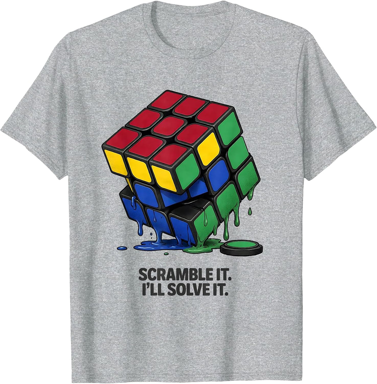 Men's Scramble It. I'll Solve It Funny Speed Cubing Puzzle Lover T-Shirt - Heather Grey