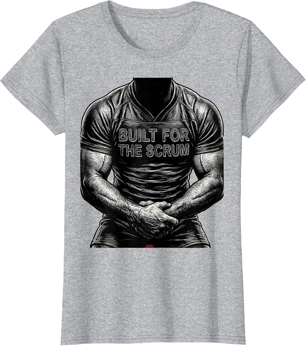 Built for the Scrum Rugby Graphic Design T-Shirt - Heather Grey