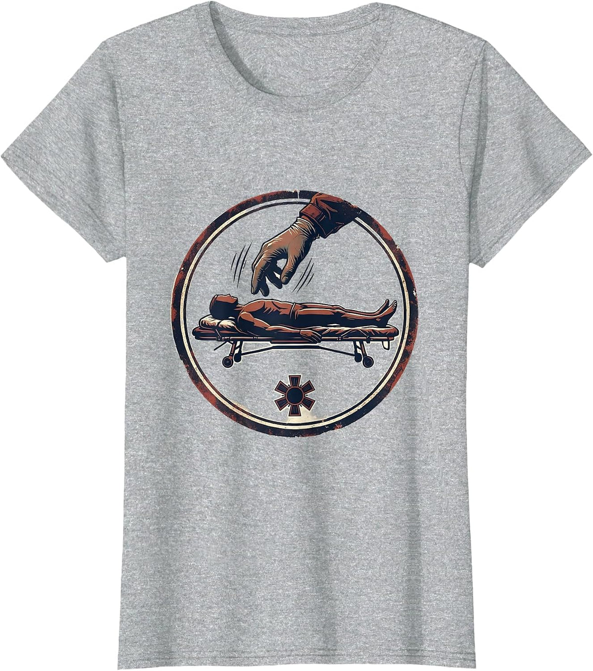 Women's Paramedic Mannequin Gag Vintage EMT Humor T-Shirt - Heather Grey