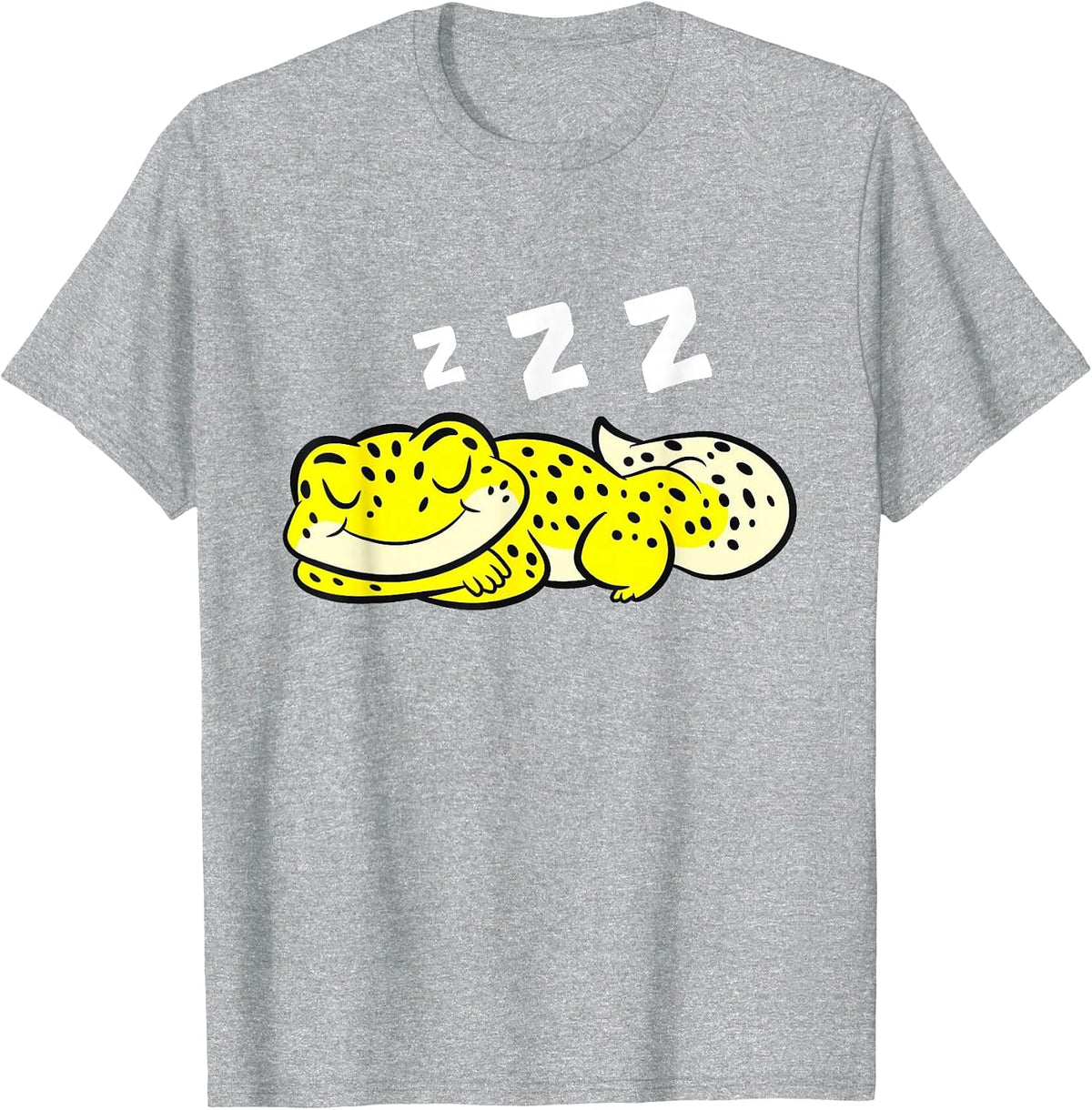 Leopard Gecko Reptile Lizard Sleeping Leopard Gecko Pajama T-Shirt - Heather Grey