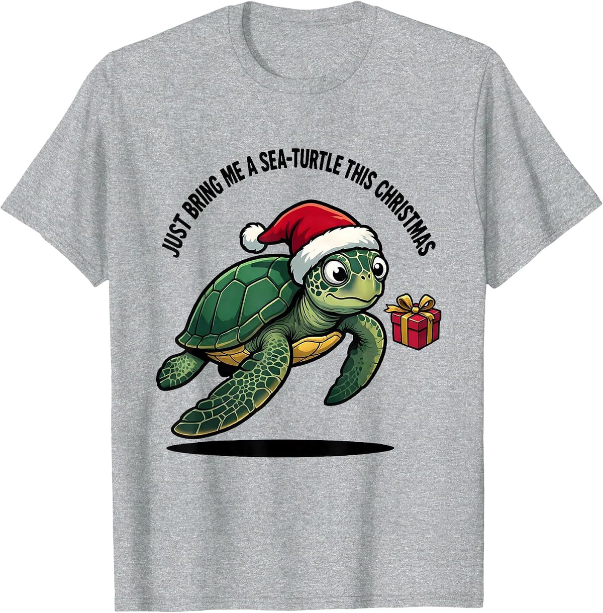 Men's Just Bring Me A Sea Turtle This Christmas Sea Turtle Lover T-Shirt - Heather Grey