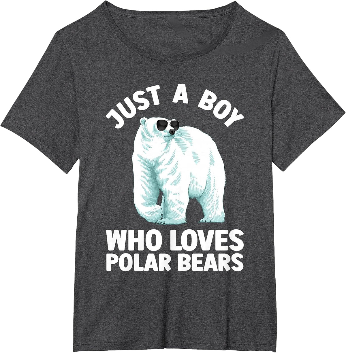 Cute Polar Bear Design for Men Boys Arctic Polar Bear Lover T-Shirt - Dark Heather Grey