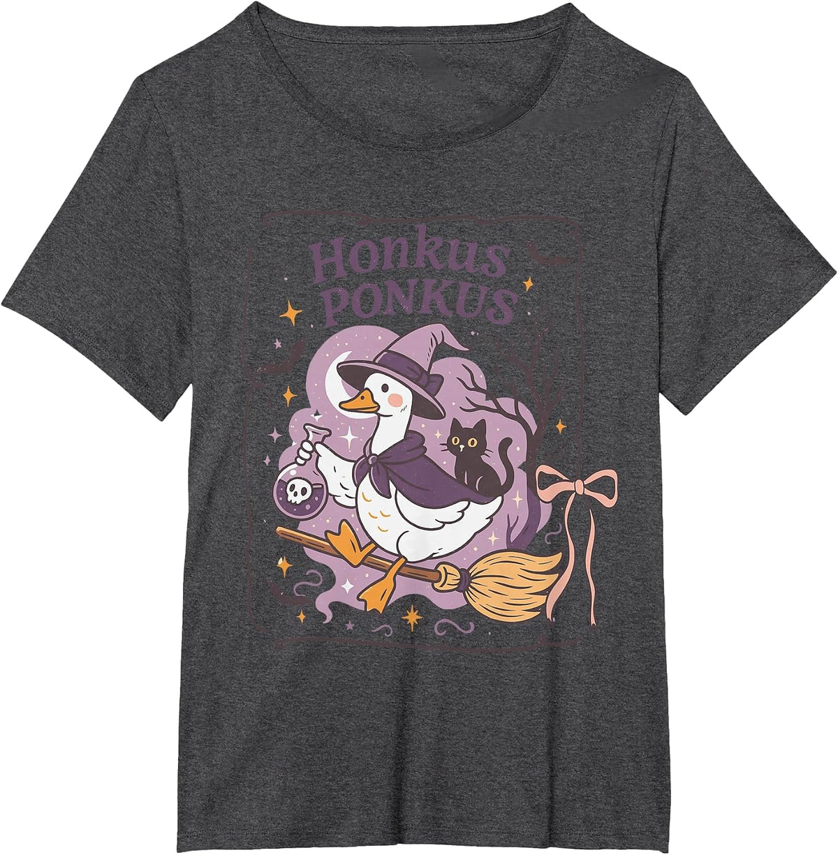 Honkus Ponkus Funny Goose Halloween T-Shirt - Dark Heather Grey