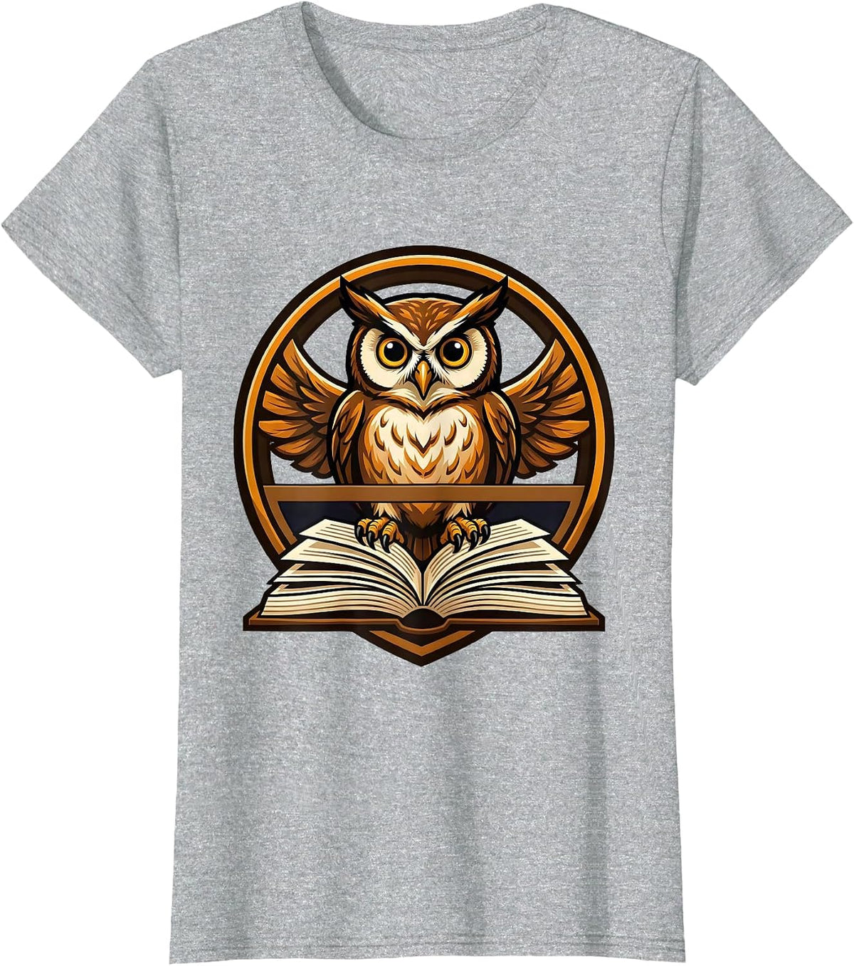 Wise Owl on Encyclopedia College Graphic T-Shirt - Heather Grey