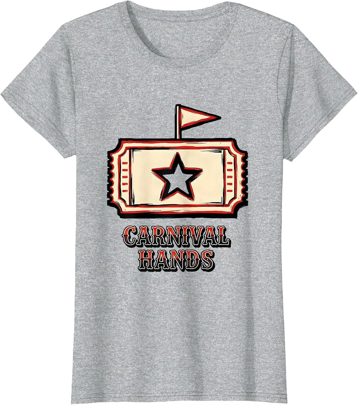 Women's Carnival Hands Sign Painter Showcard Circus Crew Birthday T-Shirt - Heather Grey
