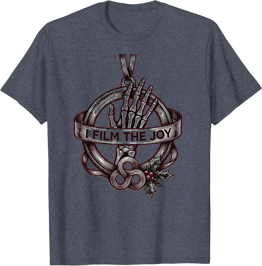 I Film The Joy Funny Radiology Tech Skeleton Radiographer T-Shirt - Heather Blue