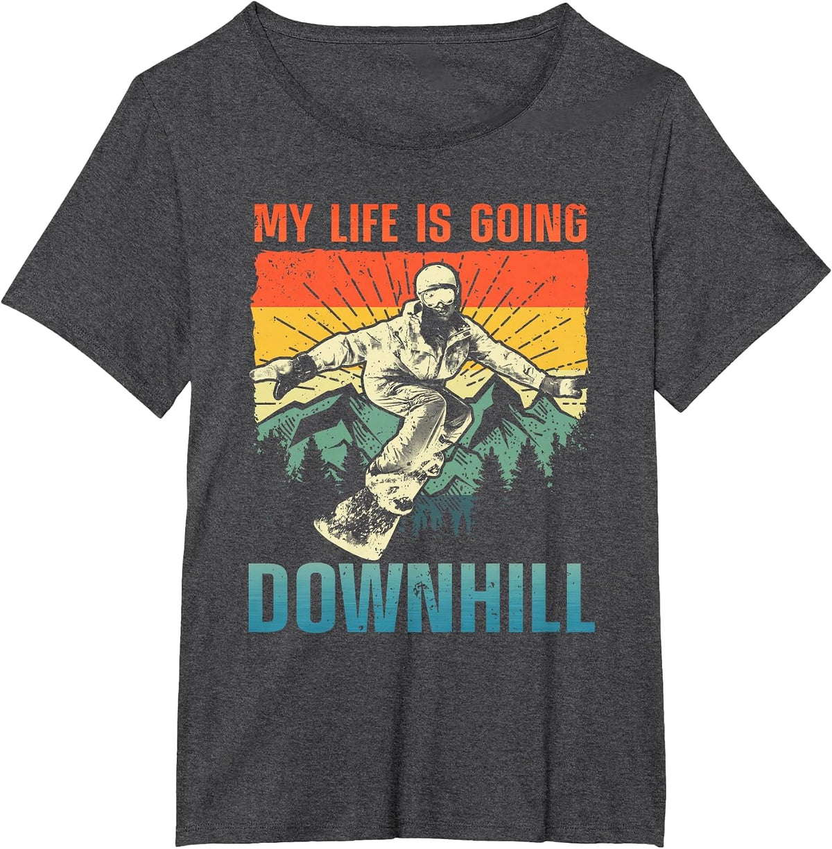 Cool Snowboarding Art for Men Women Snowboard Snowboarder T-Shirt - Dark Heather Grey