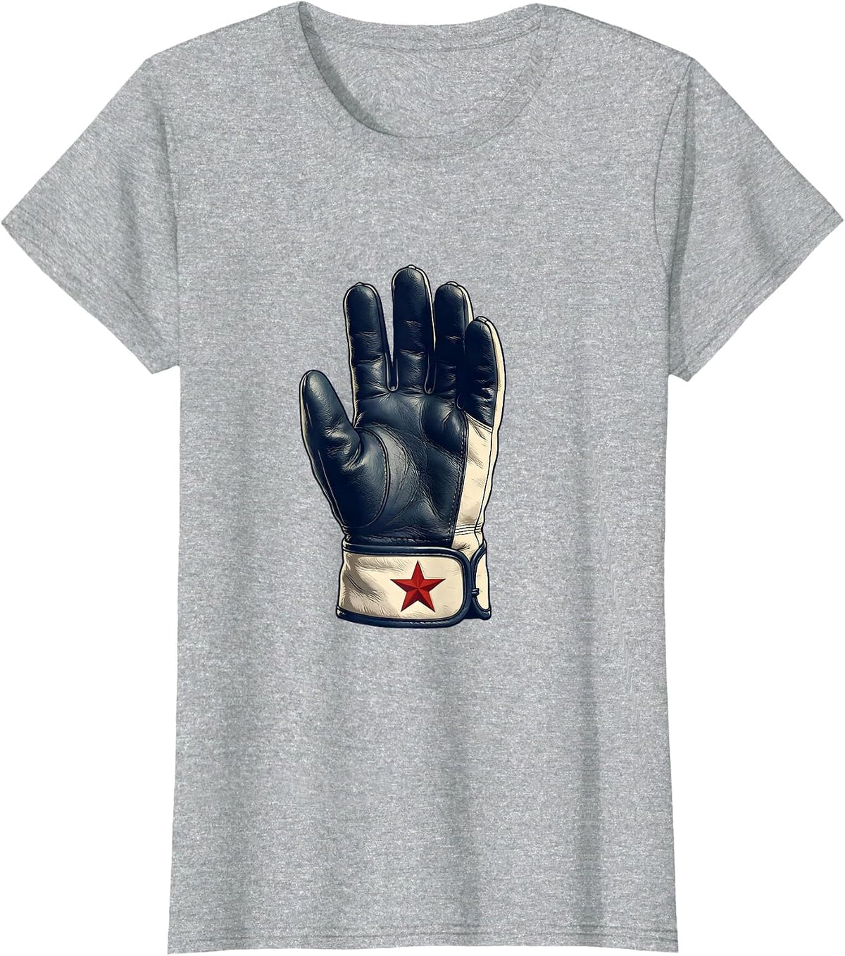Leather Glove Star Labor Day Patriotic Union Worker T-Shirt - Heather Grey