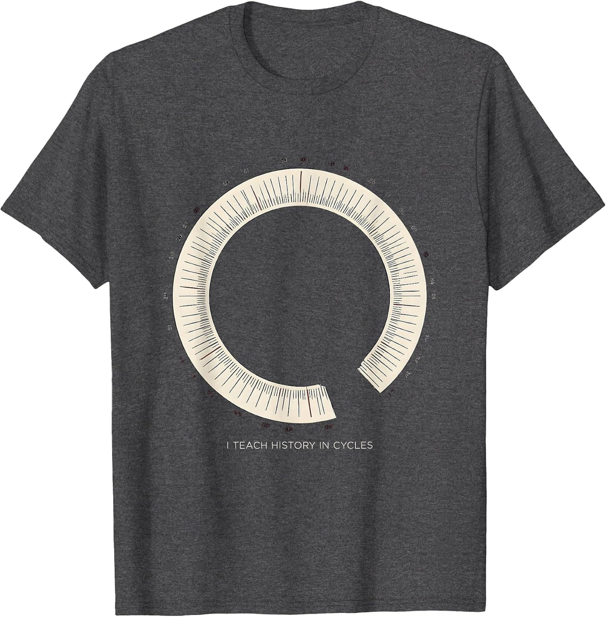 Men's I Teach History In Cycles Funny History Teacher Back T-Shirt - Dark Heather Grey