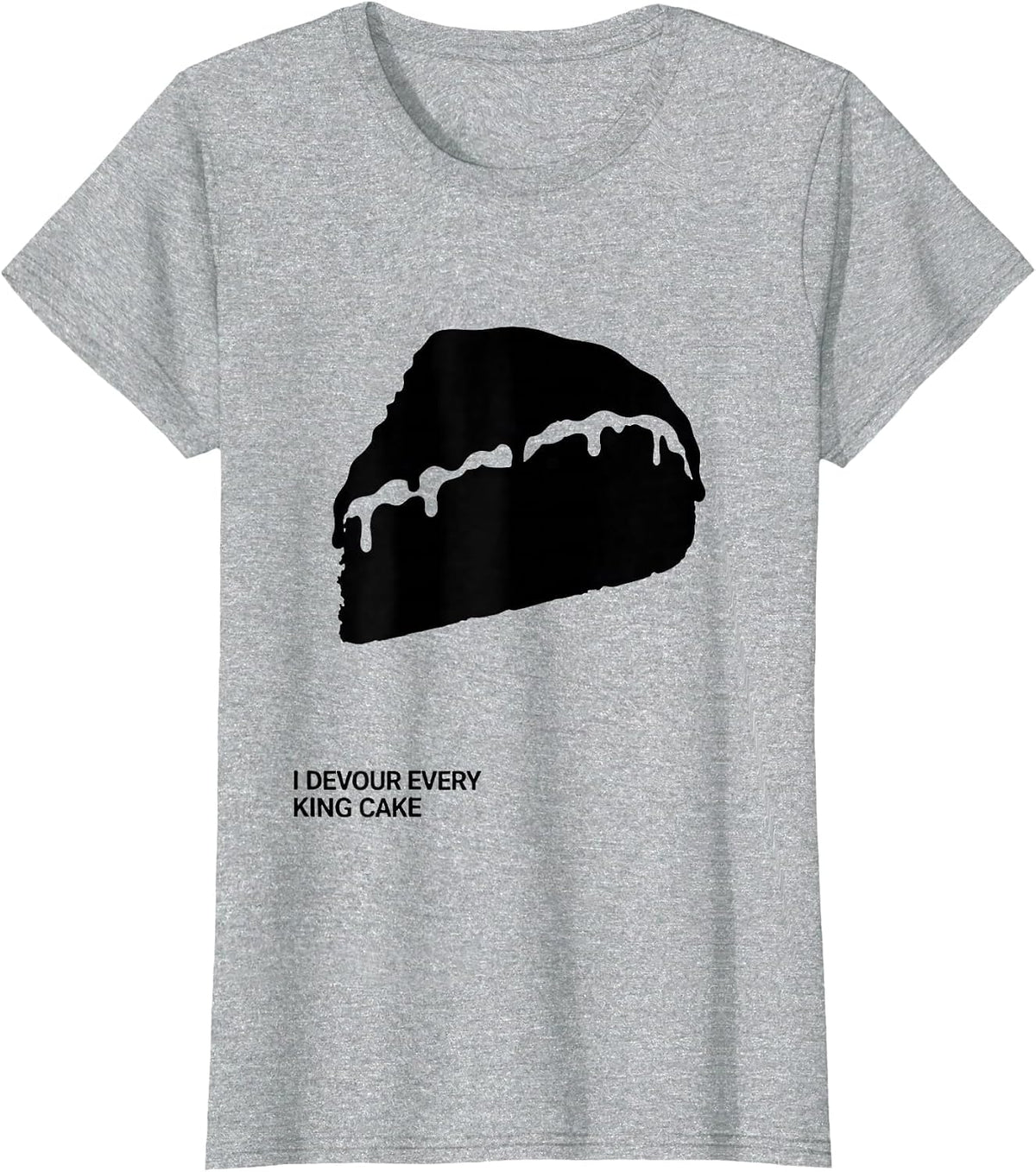 Women's I Devour Every King Cake Mardi Gras Carnival Party Humor T-Shirt - Heather Grey