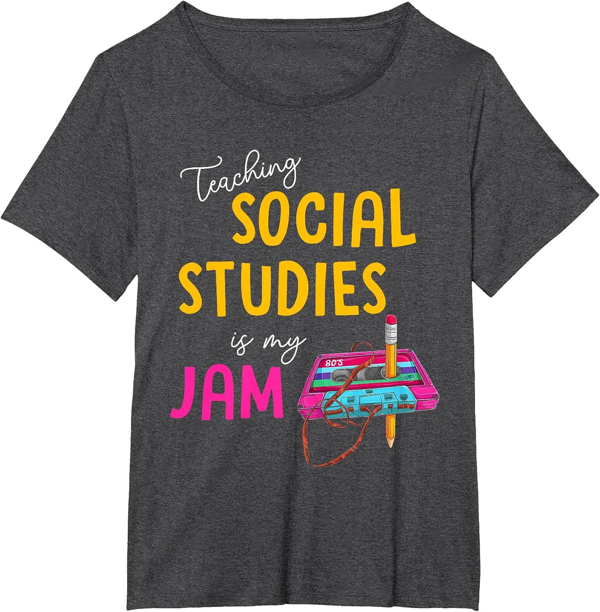 Teaching Social Studies is My Jam Back to School Teacher Kid T-Shirt - Dark Heather Grey