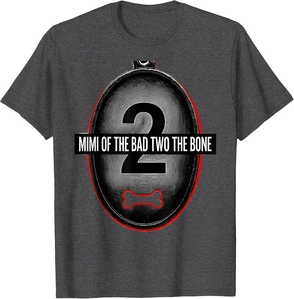 Mimi Of The Bad Two The Bone Playful Punk 2nd Birthday T-Shirt - Dark Heather Grey