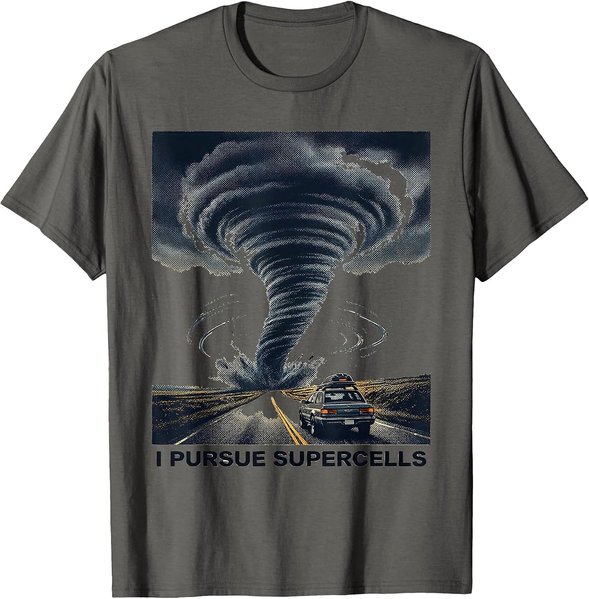 Men's I Pursue Supercells Storm Chaser Meteorology Weather T-Shirt - Asphalt Grey