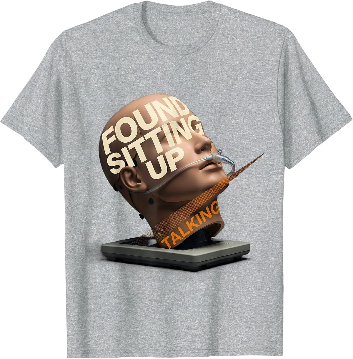 Men's Found Sitting Up Talking Funny EMT Paramedic First Responder T-Shirt - Heather Grey
