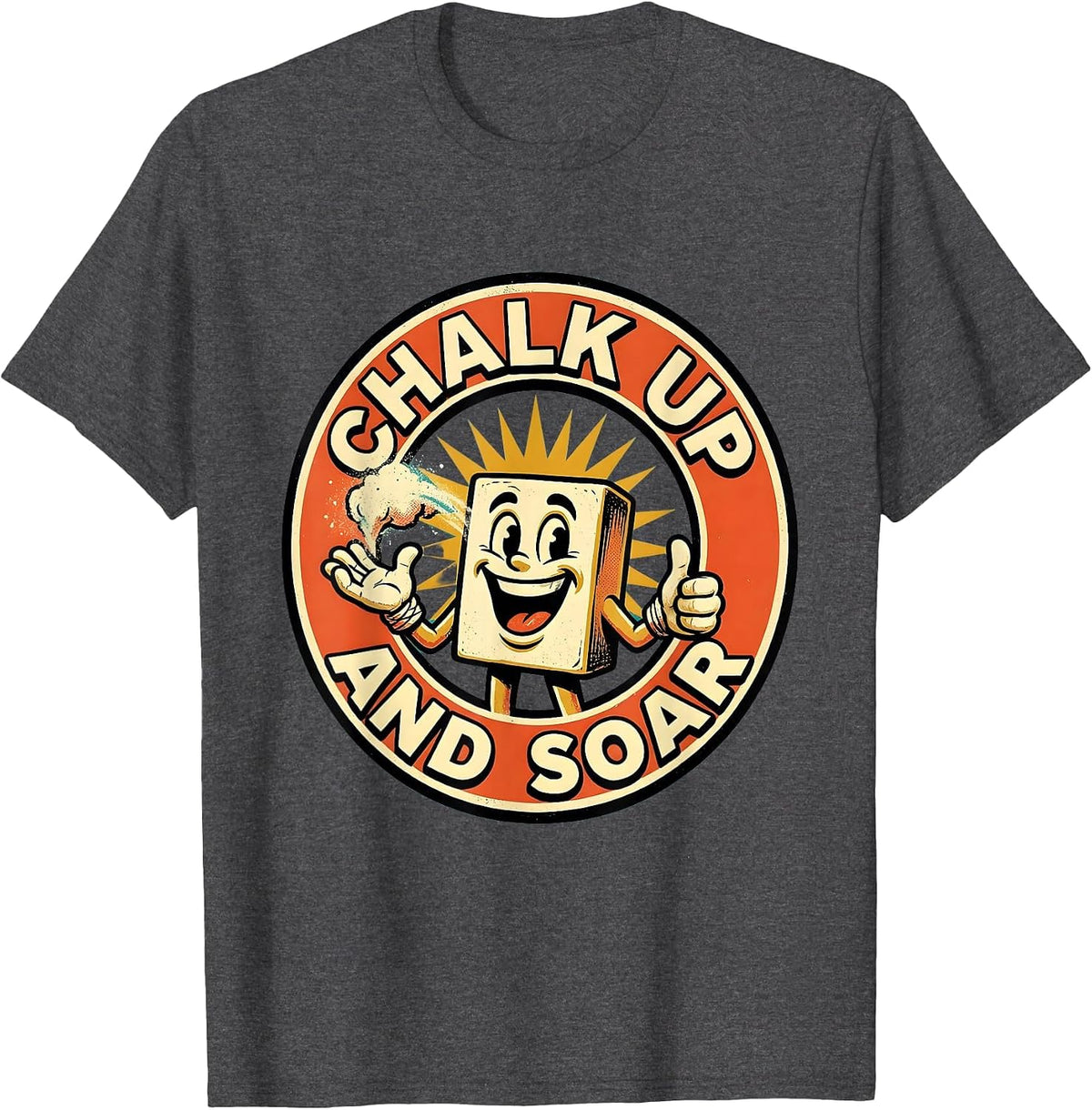 Chalk Up and Soar Gymnastics Inspirational Design T-Shirt - Dark Heather Grey