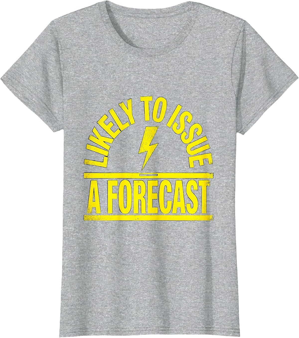 Women's Likely To Issue A Forecast Stencil Graphic Storm Chaser T-Shirt - Heather Grey