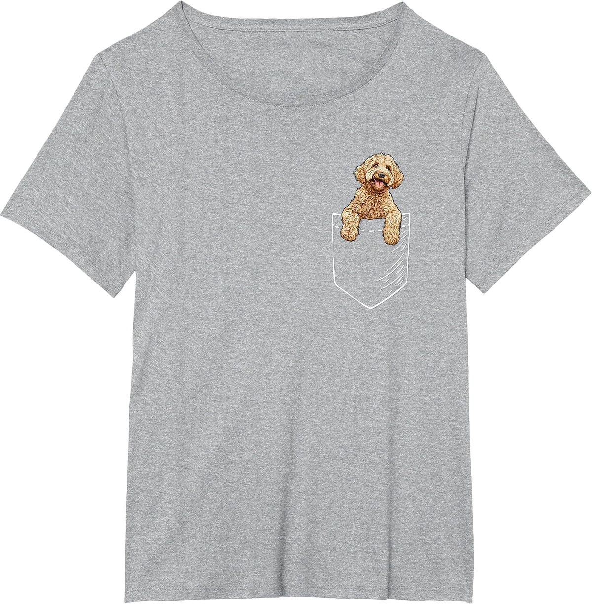 Mens Womens Funny Pocket Kids Goldendoodle Doodle Lover T-Shirt - Heather Grey