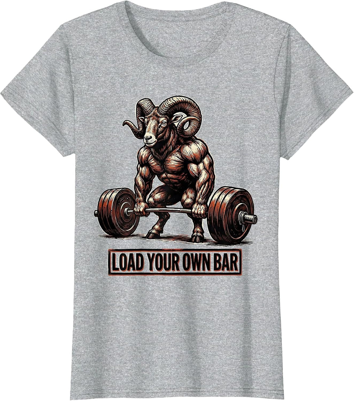 Load Your Own Bar Funny Gym Workout Weightlifting Humor T-Shirt - Heather Grey