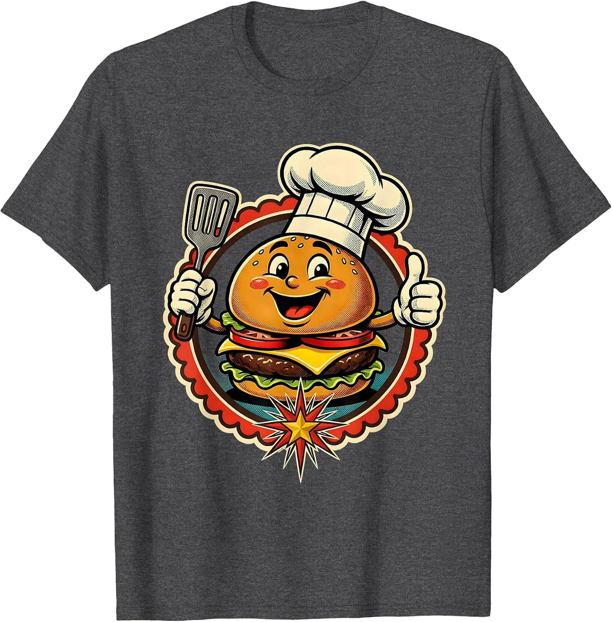 Mother-In-Law Grilling Labor Day BBQ Illustration T-Shirt - Dark Heather Grey