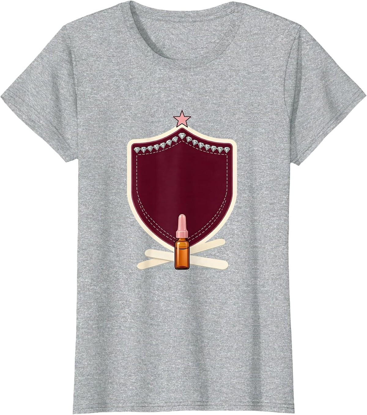Varsity Shield Pharmacy Tech Credential Humor T-Shirt - Heather Grey