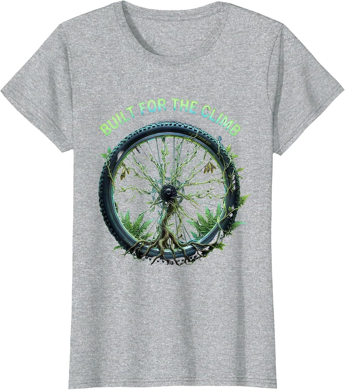 Built for the Climb Mountain Bike Design T-Shirt - Heather Grey