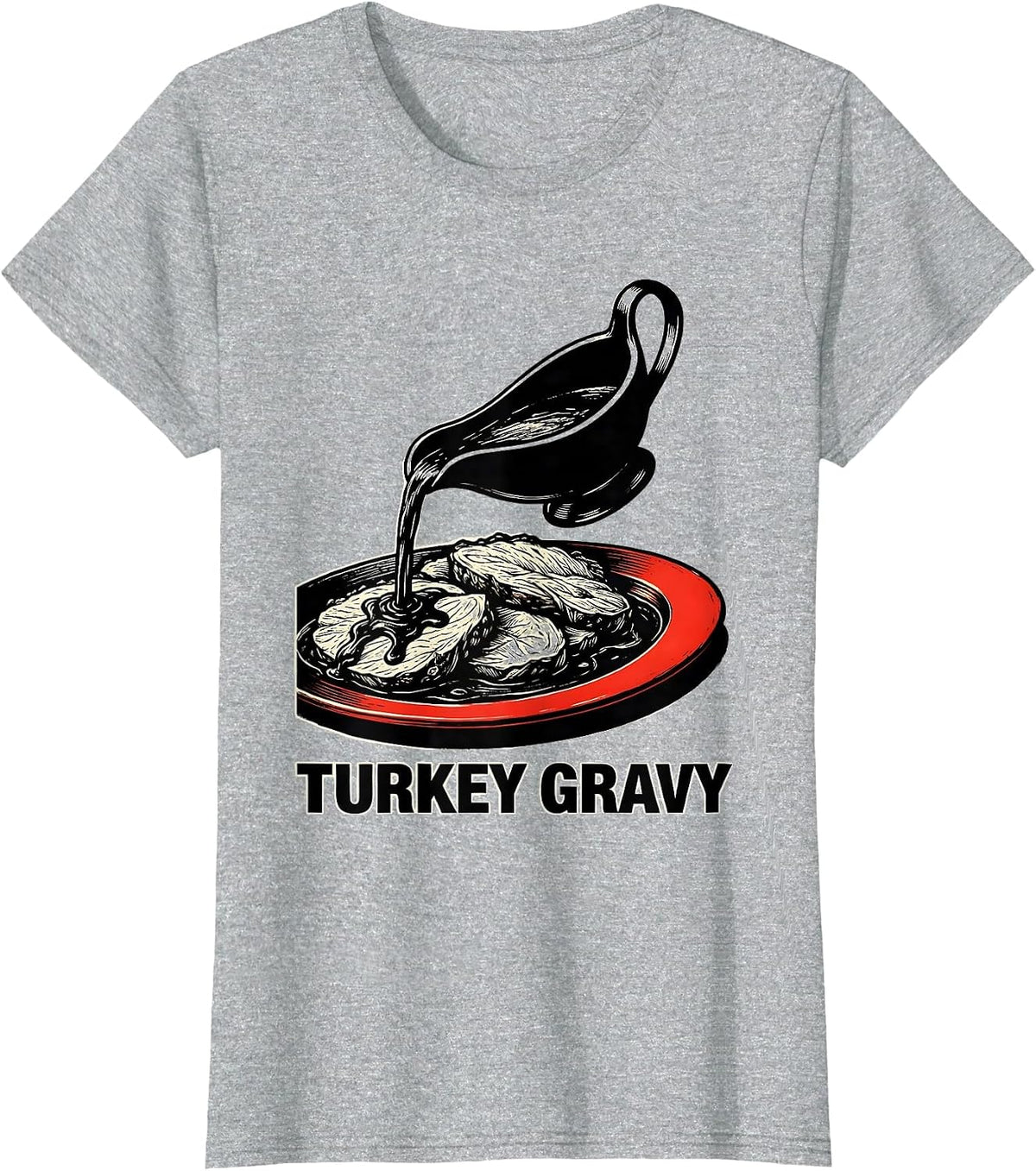 Women's Turkey Gravy Bootleg 90's Rap Rock Vintage Funny T-Shirt - Heather Grey