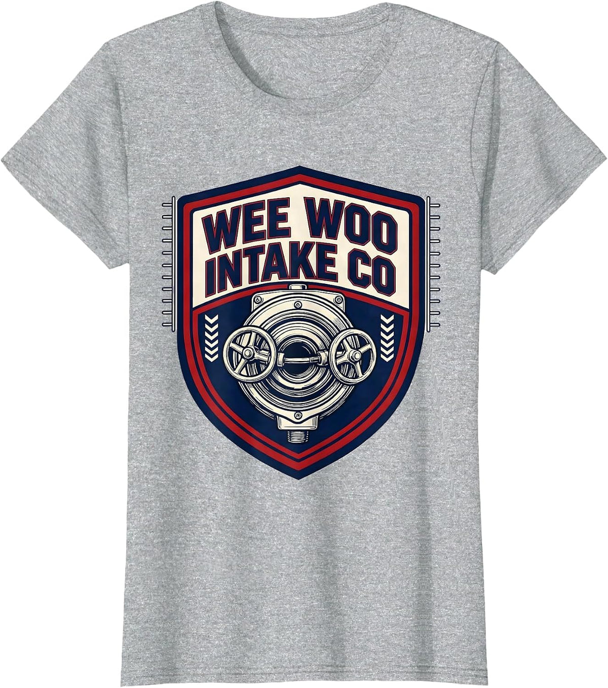 WEE WOO INTAKE CO Sports Firefighter Department Pride Humor T-Shirt - Heather Grey