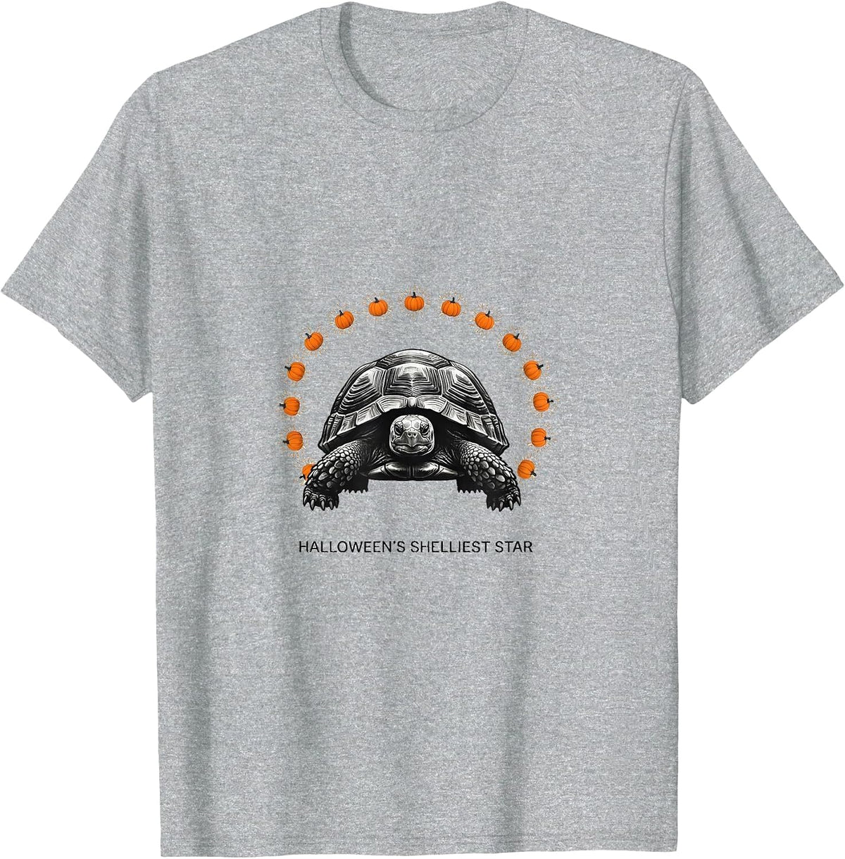 Men's Halloween's Shelliest Star Minimalist Turtle Costume Novelty T-Shirt - Heather Grey