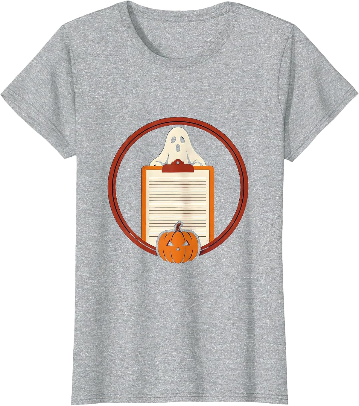 Women's Para Normal Ghost Badge Paraprofessional Halloween T-Shirt - Heather Grey