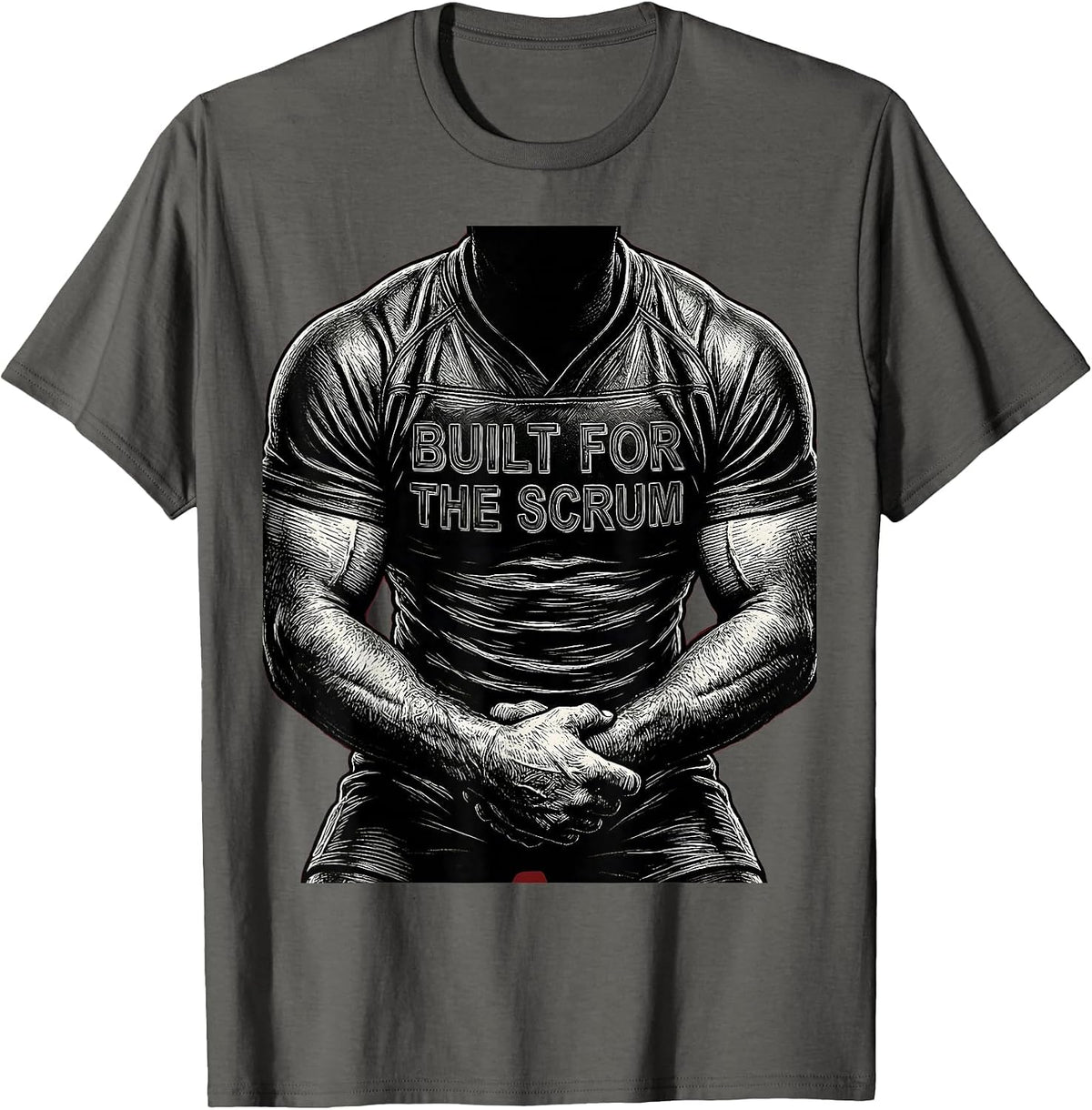 Built for the Scrum Rugby Graphic Design T-Shirt - Asphalt Grey