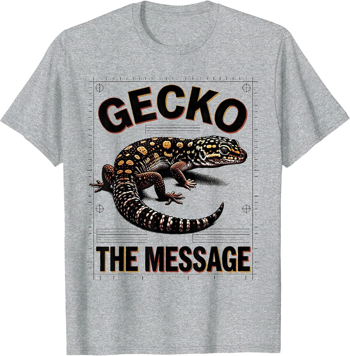 Men's Gecko The Message Funny Reptile Lover Leopard Gecko Humor T-Shirt - Heather Grey