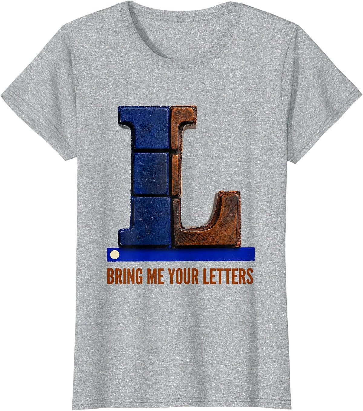 Women's Bring Me Your Letters Rubber Stamp Pre-K Teacher Back To T-Shirt - Heather Grey