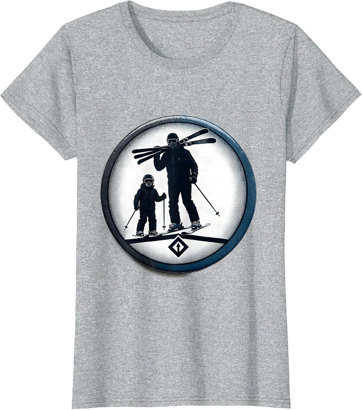 Sealed Skier Badge Family Skiing Humor T-Shirt - Heather Grey