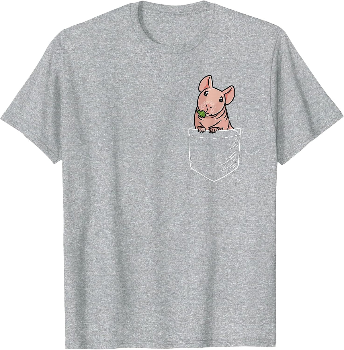 Funny Kawaii Kids Pet Pocket Hairless Guinea Pig Lover T-Shirt - Heather Grey