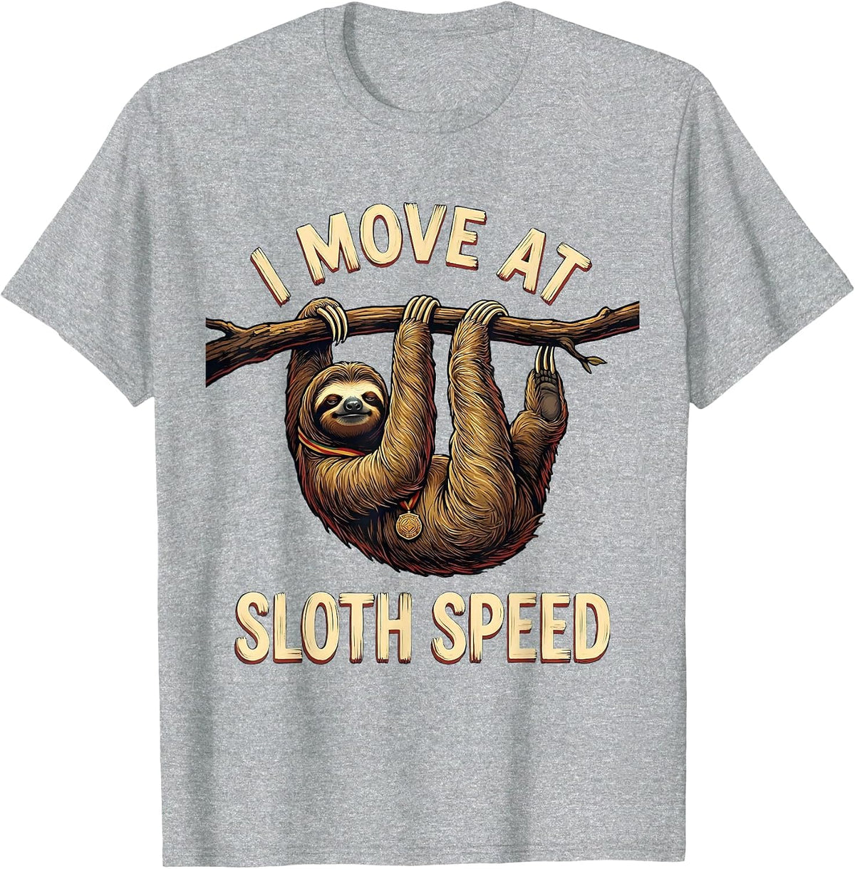 Men's I Move At Sloth Speed Funny Sloth Lover Animal Humor Gift T-Shirt - Heather Grey