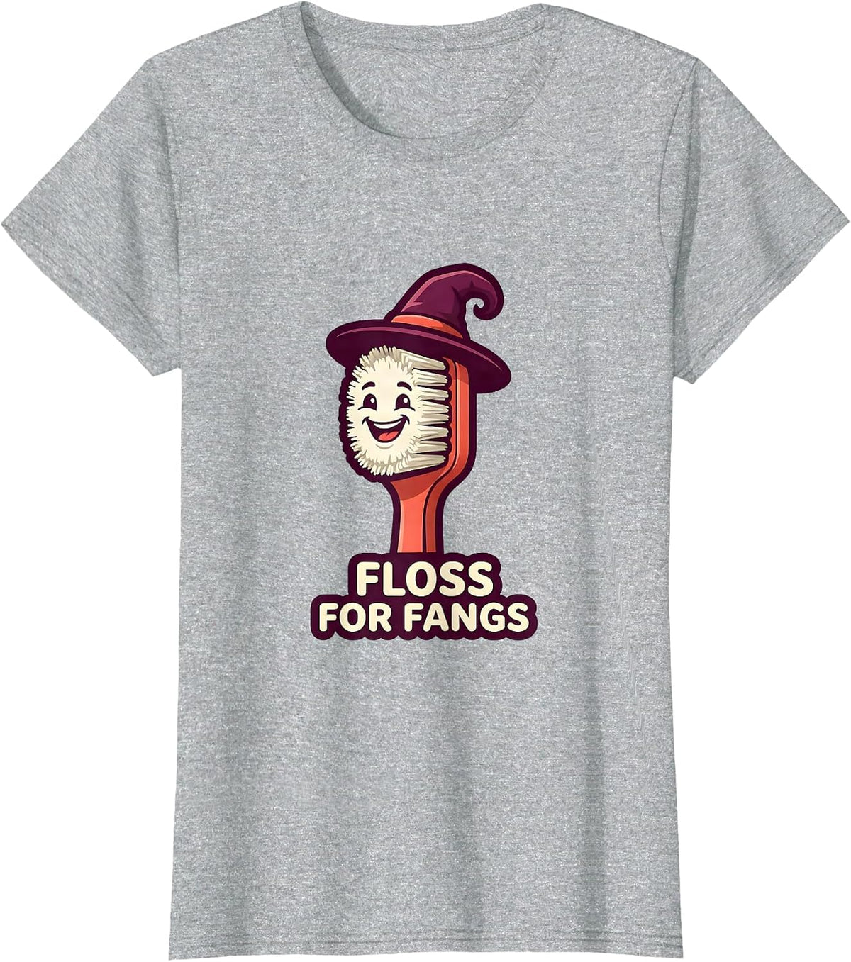Floss For Fangs Funny Dentist Halloween Dental Hygienist T-Shirt - Heather Grey