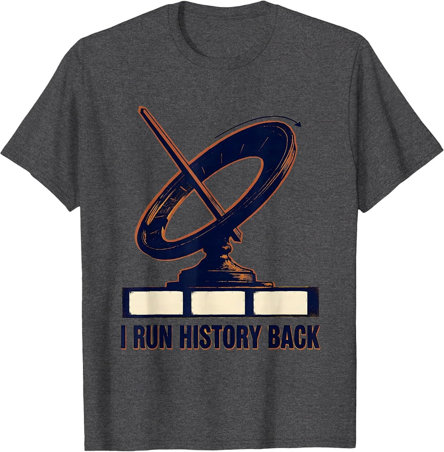 Men's I Run History Back Funny History Teacher Back To School T-Shirt - Dark Heather Grey