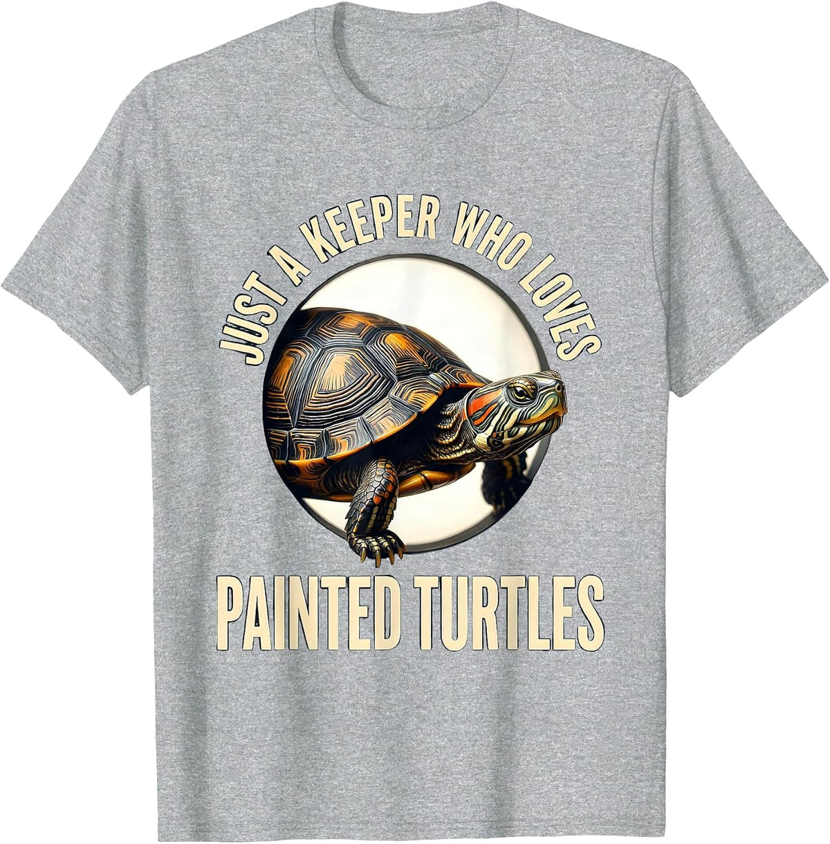 Men's Just A Keeper Who Loves Painted Turtles Reptile Lover T-Shirt - Heather Grey