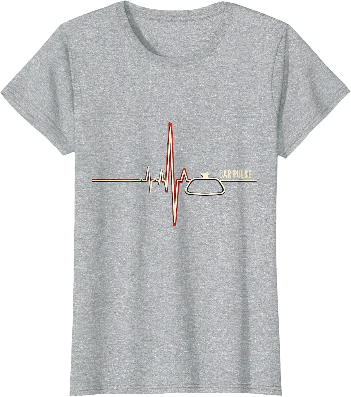 Car Pulse Stencil Graphic Auto Enthusiast Car Guy T-Shirt - Heather Grey