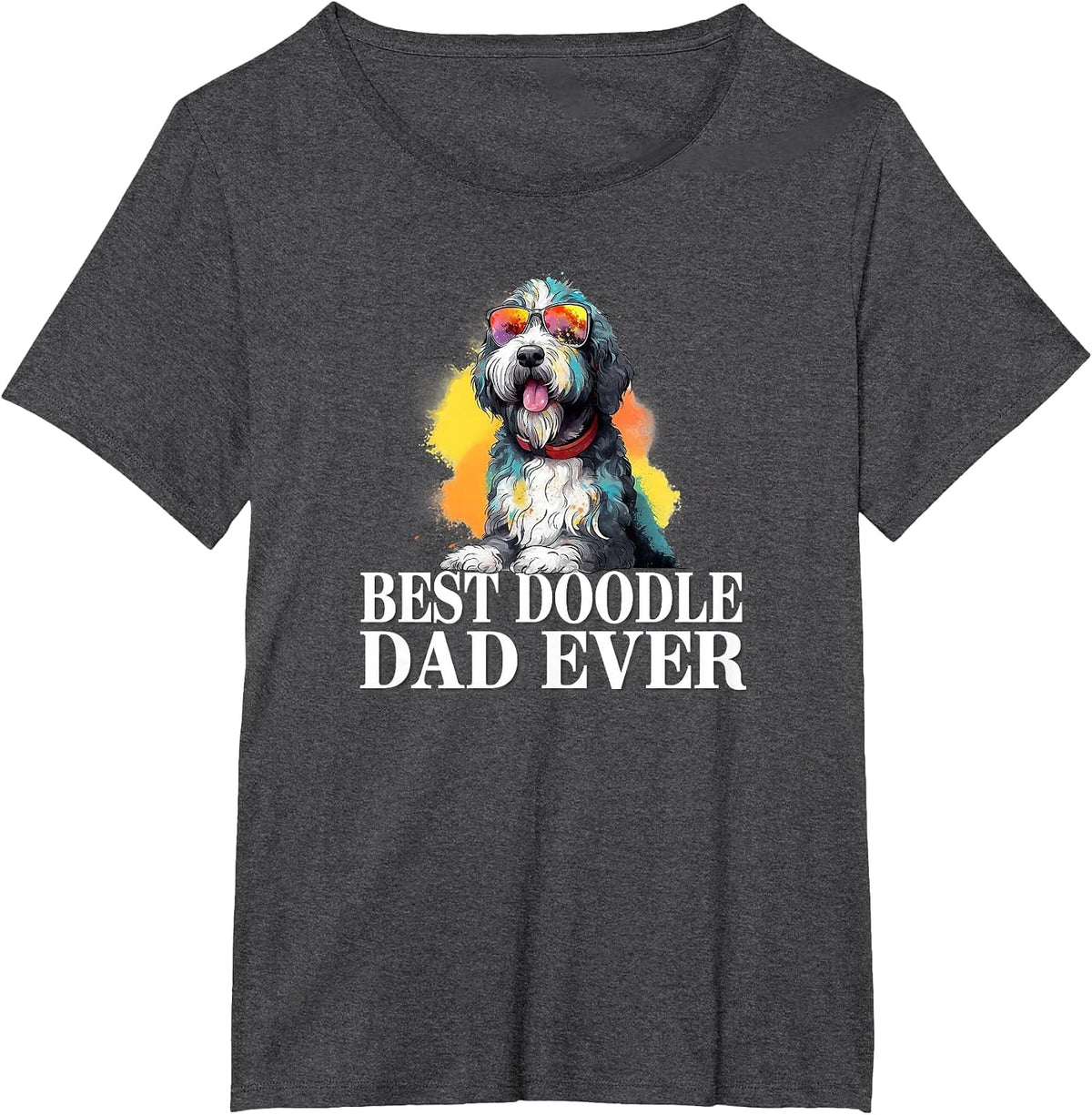 Cute Mens Boys Dog Lover Sunglasses Best Bernedoodle Dad T-Shirt - Dark Heather Grey