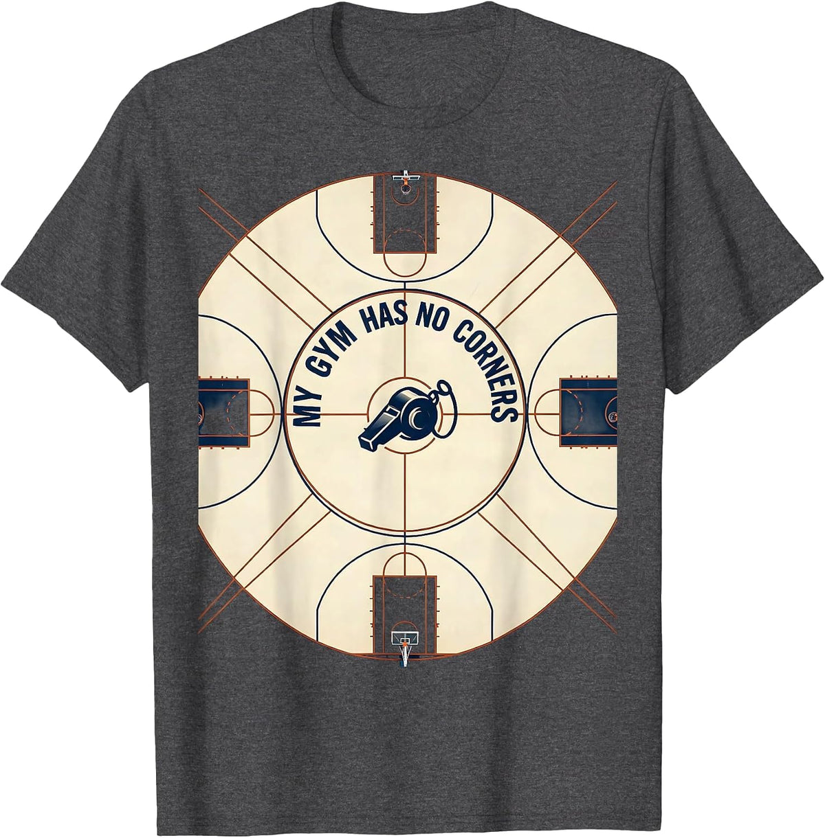 My Gym Has No Corners Playful PE Teacher Back To School T-Shirt - Dark Heather Grey