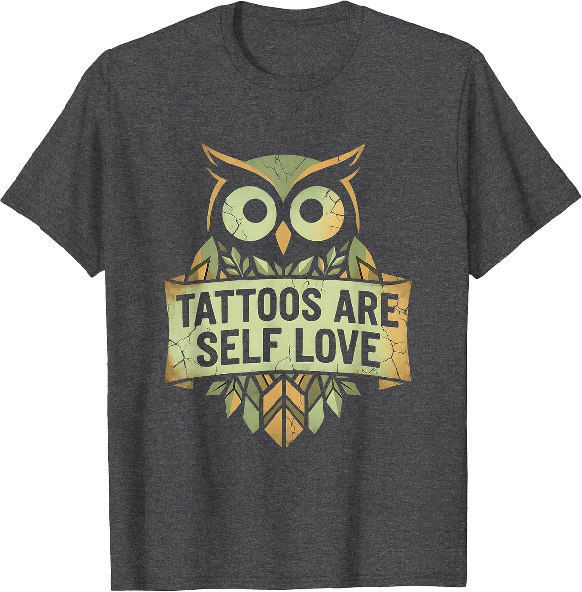 Tattoos Are Self Love Body Art Design T-Shirt - Dark Heather Grey